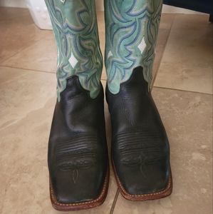 SOLD Mens Justin square toe bent rail boots size 10B